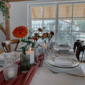 Tischläufer "musselin - ziegelrot"