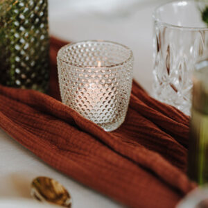 Tischläufer "musselin - ziegelrot"