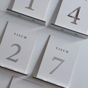 Tischnummern "weiß-silber"