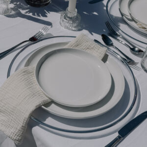 Platzteller "silberner Rand"
